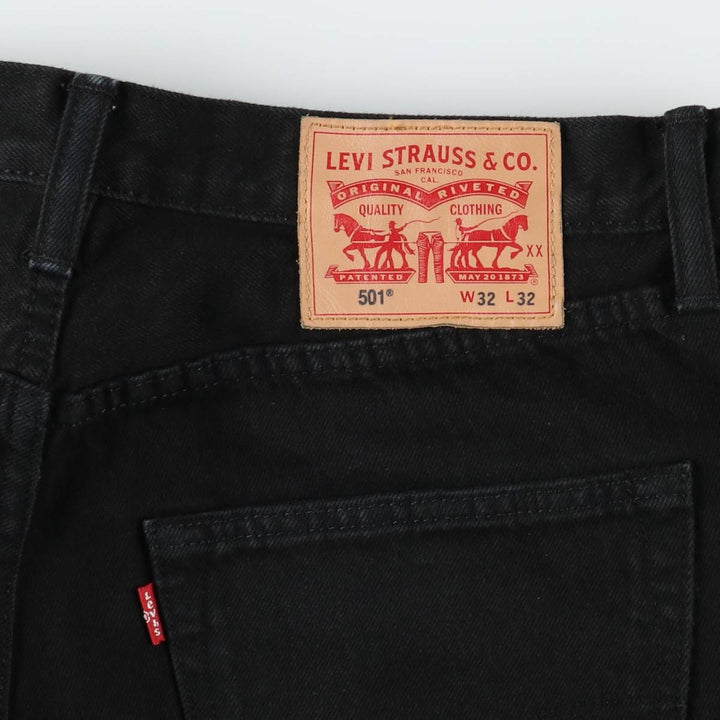 Levi's 501 Black Denim Straight Denim Pants for Men, W33 equivalent cotton black type Vintage Second Hand