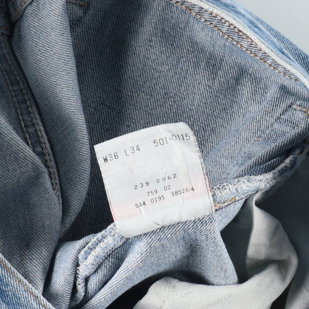 90'S Levi's 501-0115 Straight Denim Pants Made in USA Men's W34 Vintage cotton blue type Vintage Second Hand