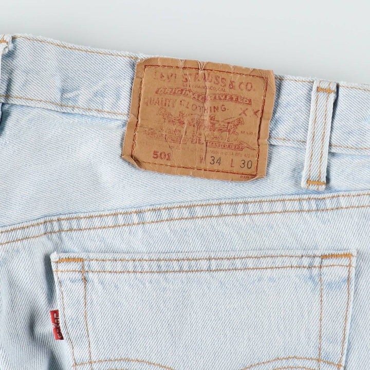 1990'S Levi's 501-0134 Straight Denim Pants, Made in USA, Men's Size W33 (approx.), Vintage cotton blue type Vintage Second Hand
