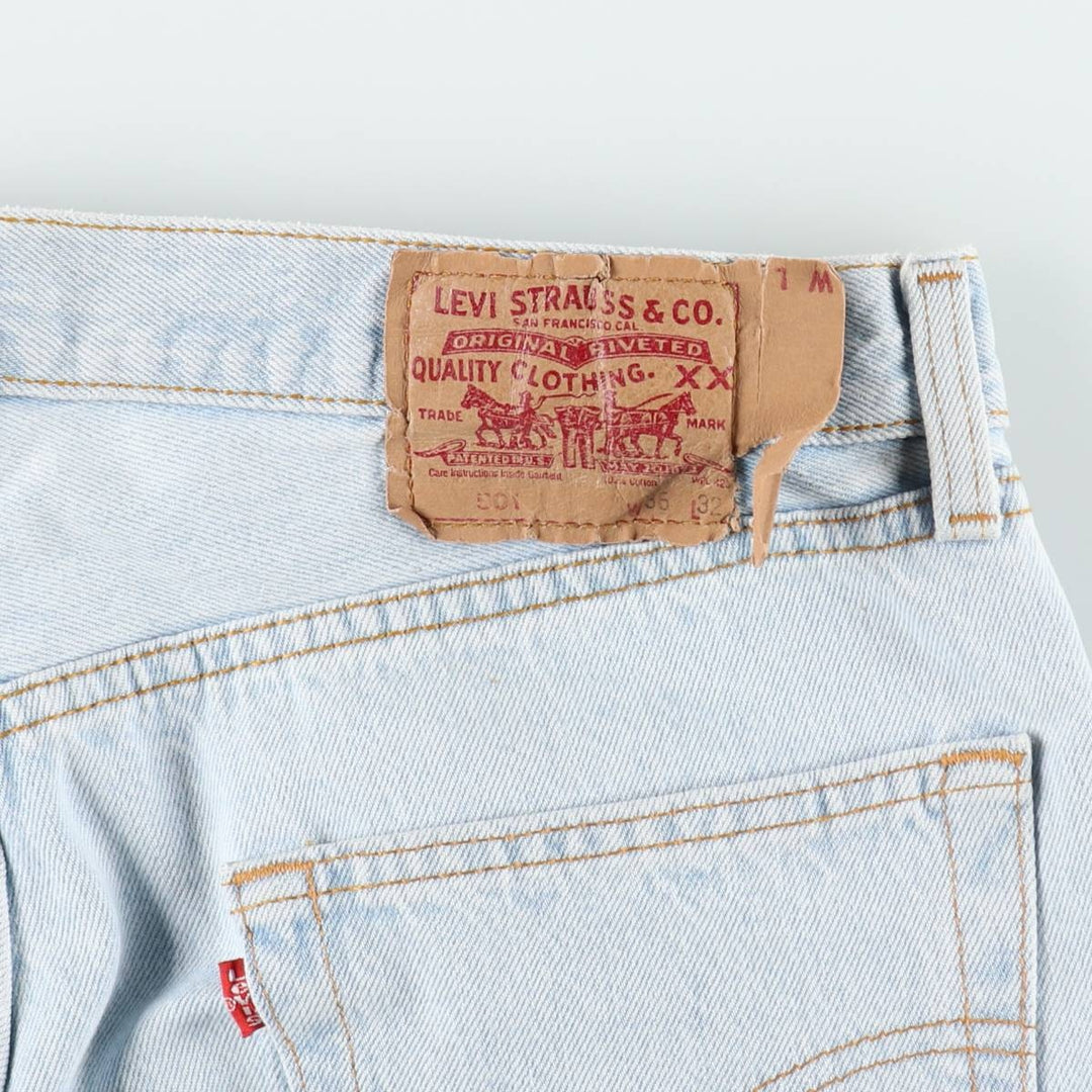 1990'S Levi's 501-5918 Straight Denim Pants, Made in USA, Men's Size W35 (approx.), Vintage cotton Blue type light blue Vintage Second Hand