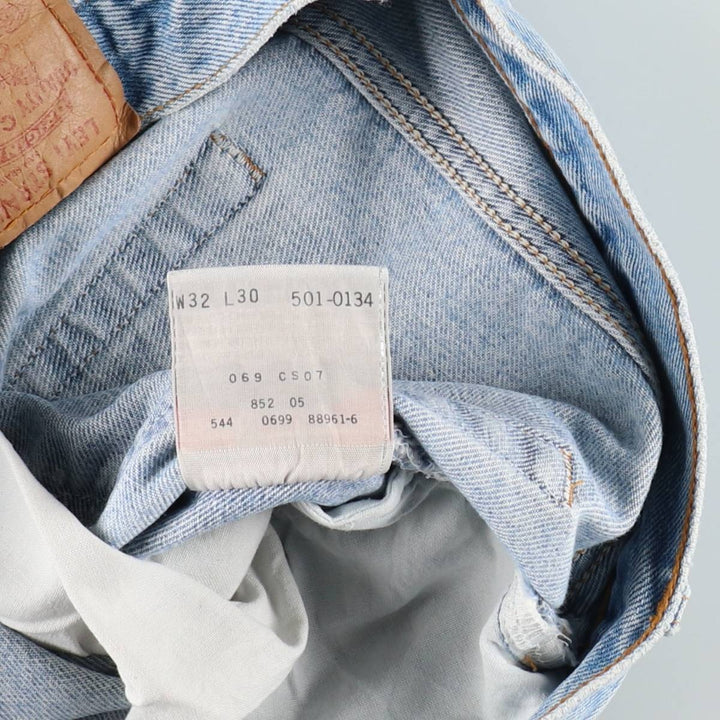 90'S Levi's 501-0134 Straight Denim Pants Made in USA Men's W32 Vintage cotton blue type Vintage Second Hand