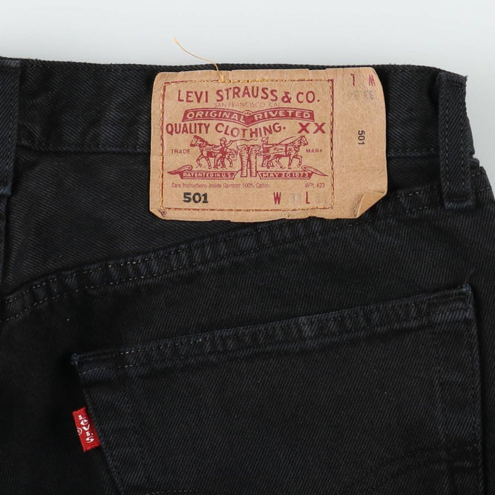 2000'S Levi's 0501-0165 Euro Model Black Denim Straight Leg Jeans, Men's W32 (approx.) cotton black type Vintage Second Hand