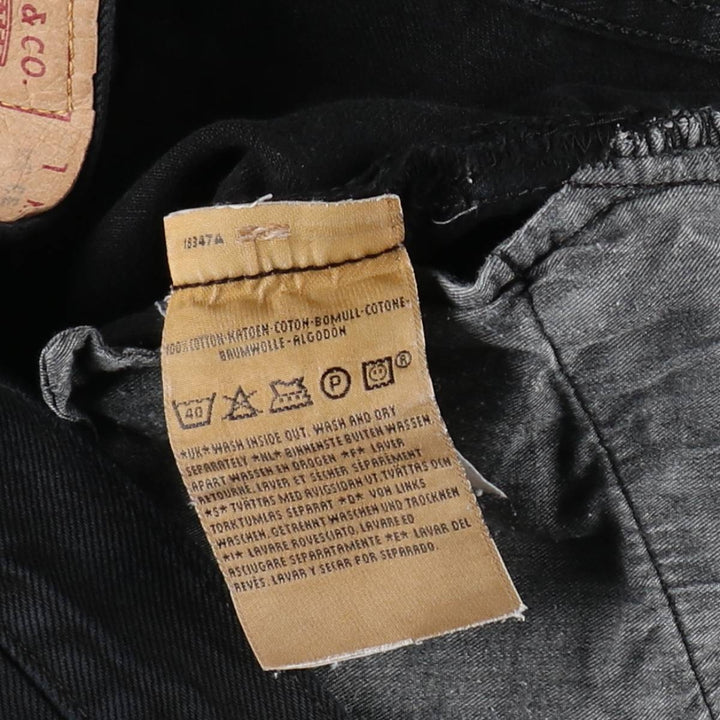 2000'S Levi's 0501-0165 Euro Model Black Denim Straight Leg Jeans, Men's W32 (approx.) cotton black type Vintage Second Hand