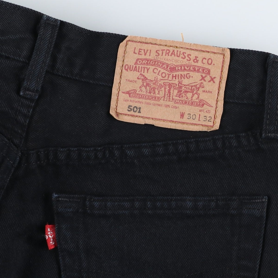1990'S Levi's 00501-0121 Euro Model Black Denim Straight Leg Jeans Men's W29 (approx.) Vintage cotton black type Vintage Second Hand