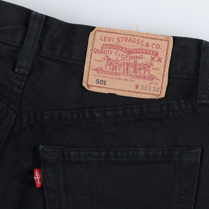1990'S Levi's 00501-0121 Euro Model Black Denim Straight Leg Jeans Men's W29 (approx.) Vintage cotton black type Vintage Second Hand