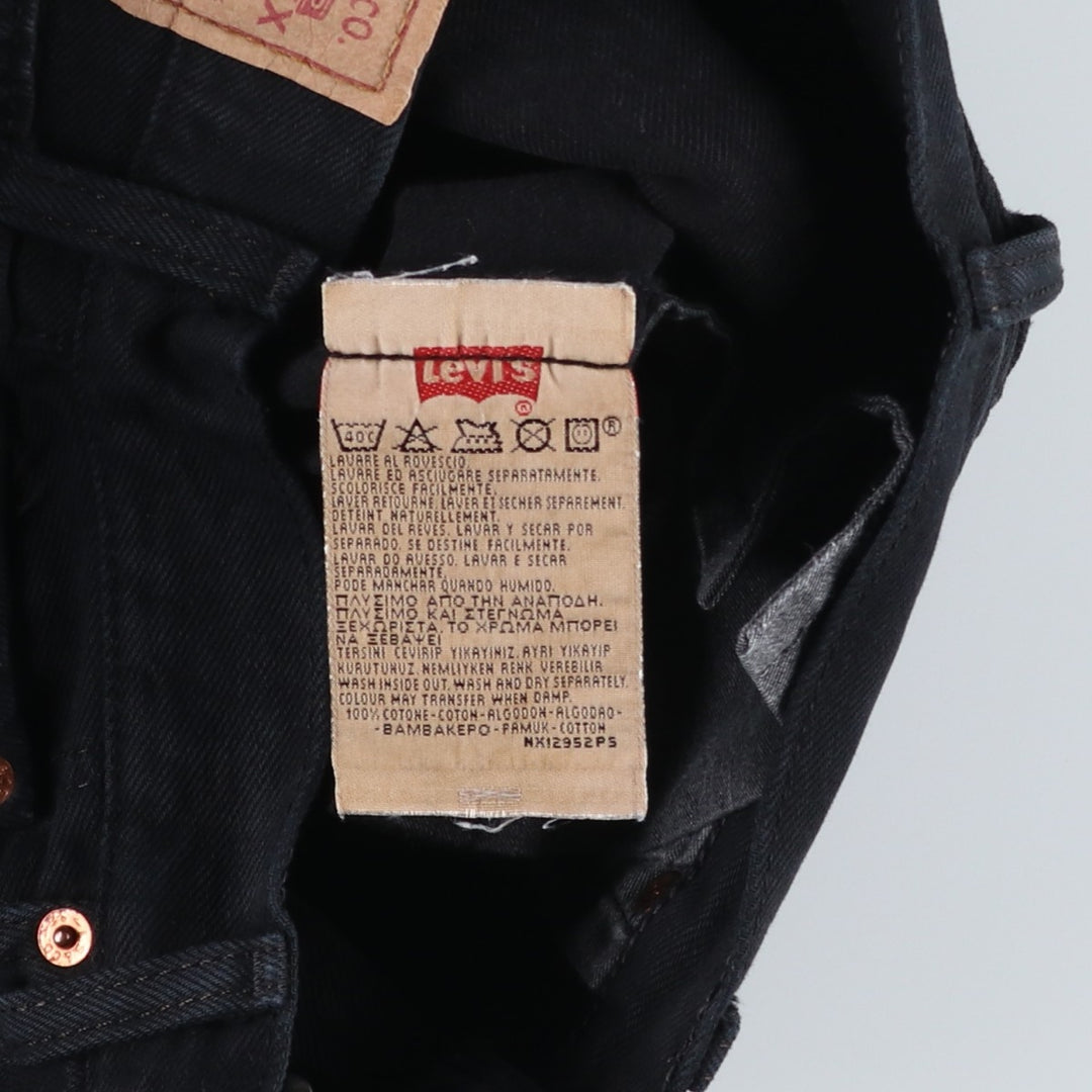 1990'S Levi's 00501-0121 Euro Model Black Denim Straight Leg Jeans Men's W29 (approx.) Vintage cotton black type Vintage Second Hand