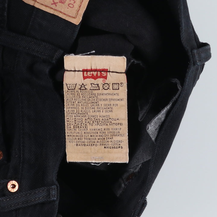 1990'S Levi's 00501-0121 Euro Model Black Denim Straight Leg Jeans Men's W29 (approx.) Vintage cotton black type Vintage Second Hand
