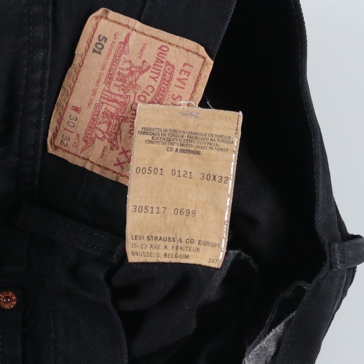 1990'S Levi's 00501-0121 Euro Model Black Denim Straight Leg Jeans Men's W29 (approx.) Vintage cotton black type Vintage Second Hand
