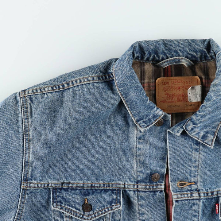 1990'S Levi's 70518-0350 Denim Jacket, Men's Size XL (approx.), Vintage cotton blue type Vintage Second Hand