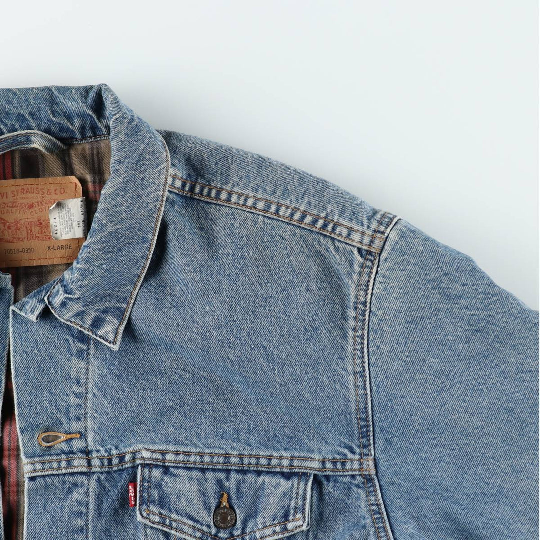 1990'S Levi's 70518-0350 Denim Jacket, Men's Size XL (approx.), Vintage cotton blue type Vintage Second Hand