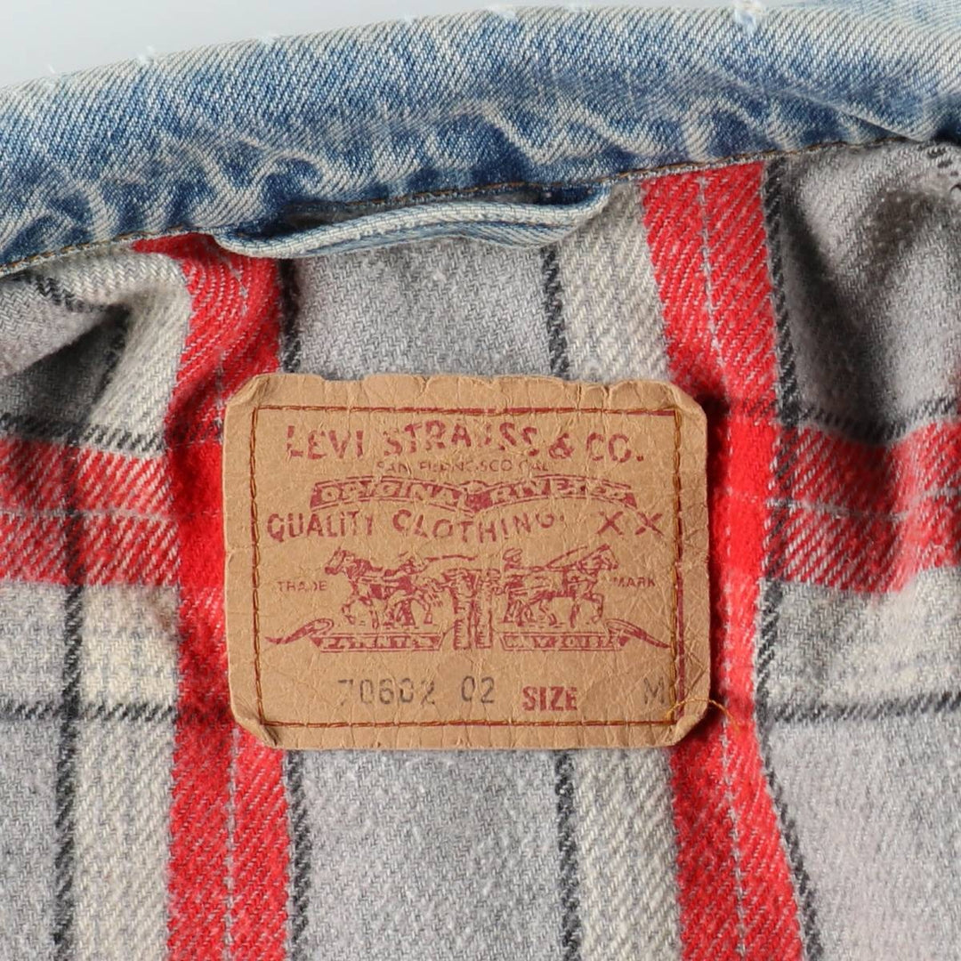 1990'S Levi's 70602-02 Denim Jacket (Men's Size M equivalent) Vintage cotton blue type Vintage Second Hand