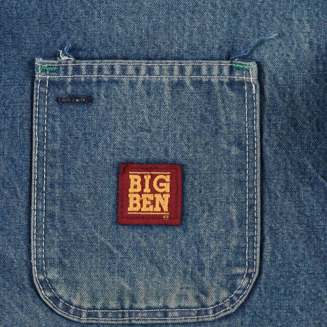 Vintage 1980'S Big Ben denim coverall, made in the USA, size XL, men's cotton blue type Vintage Second Hand