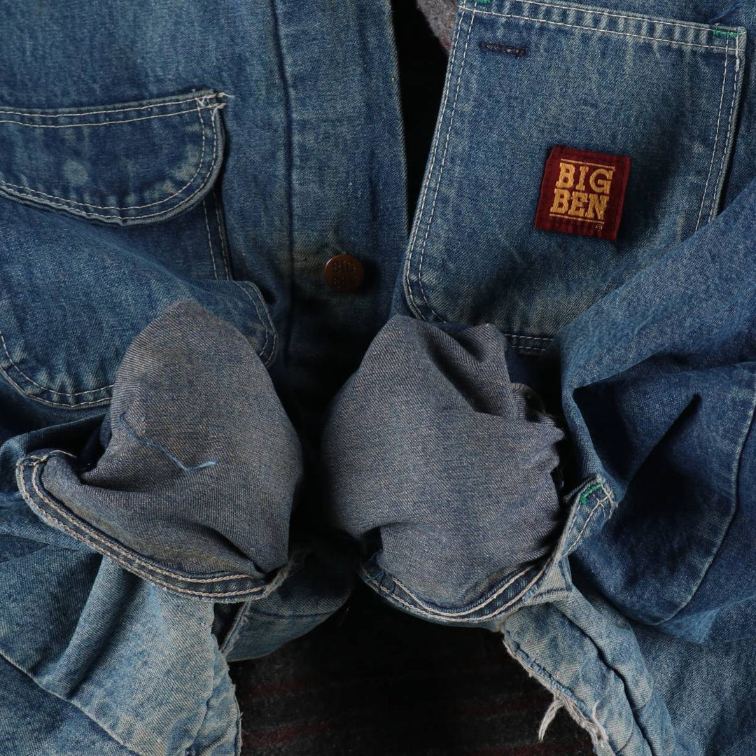 Vintage 1980'S Big Ben denim coverall, made in the USA, size XL, men's cotton blue type Vintage Second Hand
