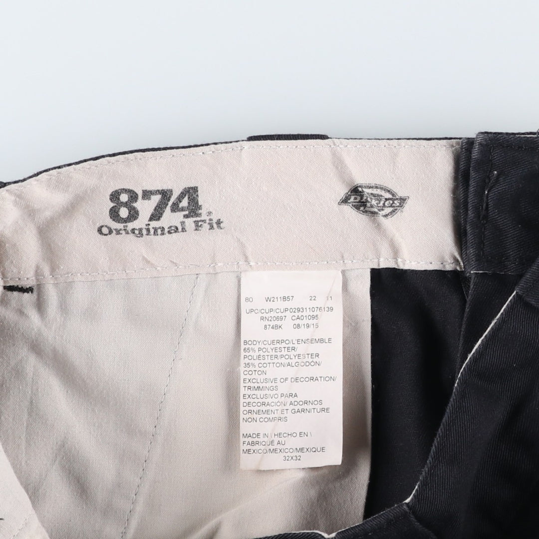 Dickies 874 Original Fit Work Pants for Men, W32 equivalent polyester black type Vintage Second Hand