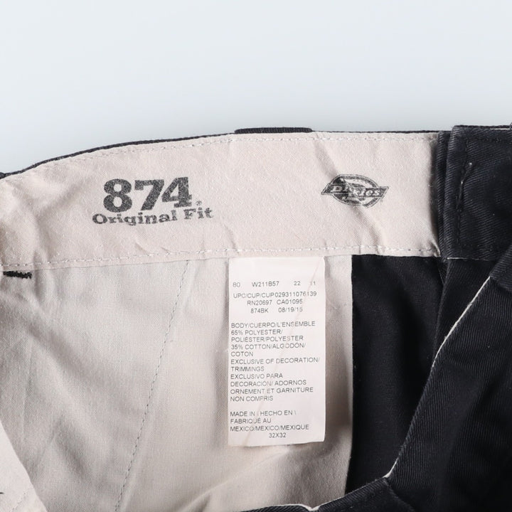 Dickies 874 Original Fit Work Pants for Men, W32 equivalent polyester black type Vintage Second Hand