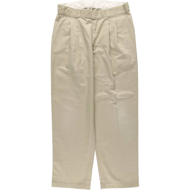 Dickies two-pleat work pants, men's size W34 (approx.) unclear Beige type Vintage Second Hand