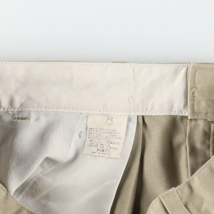 Dickies two-pleat work pants, men's size W34 (approx.) unclear Beige type Vintage Second Hand