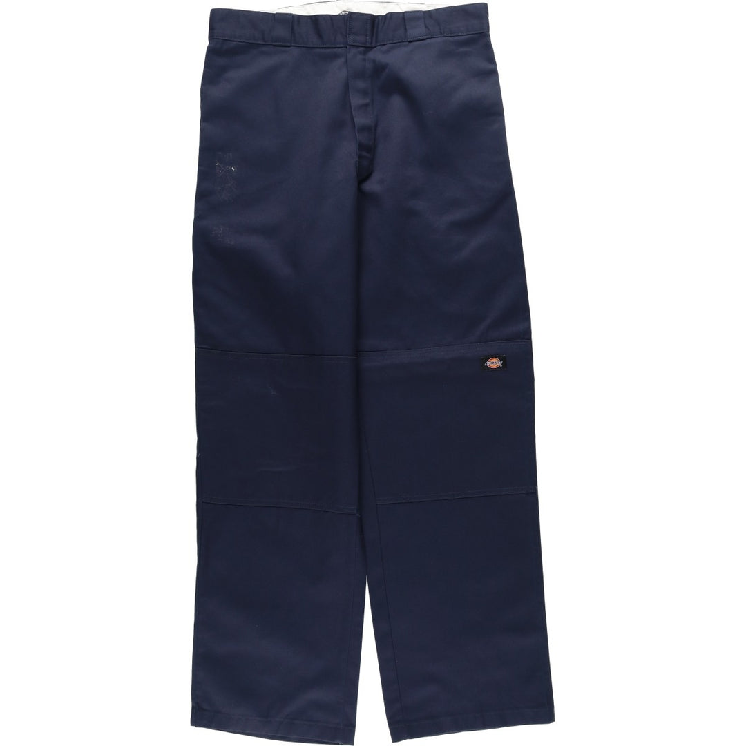 Dickies Loose Fit Double Knee Work Pants for Men, W35 polyester navy blue type Vintage Second Hand