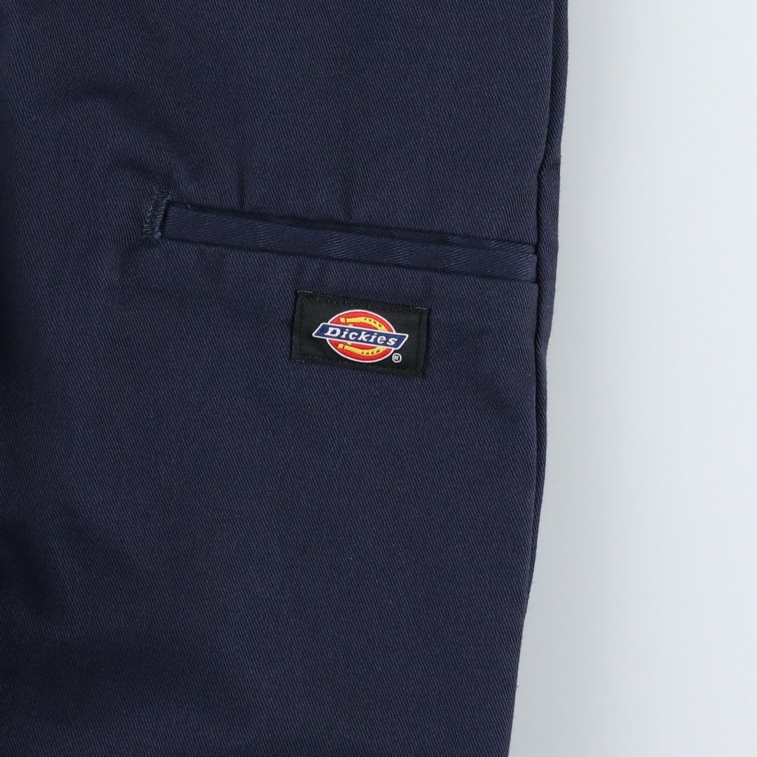 Dickies Loose Fit Double Knee Work Pants for Men, W35 polyester navy blue type Vintage Second Hand