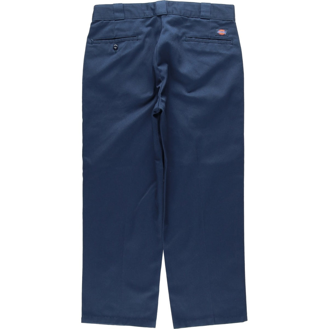 Dickies Work Pants Men's W34 polyester navy blue type Vintage Second Hand