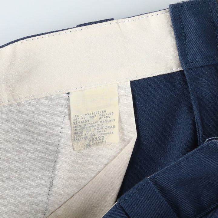 Dickies Work Pants Men's W34 polyester navy blue type Vintage Second Hand