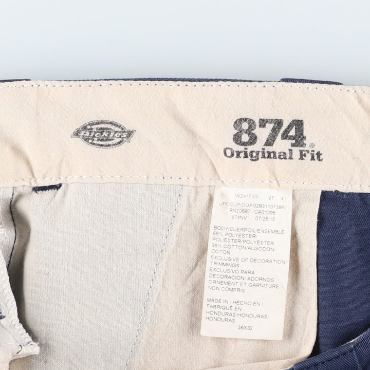 Dickies 874 Original Fit Work Pants for Men, W36 polyester navy blue type Vintage Second Hand