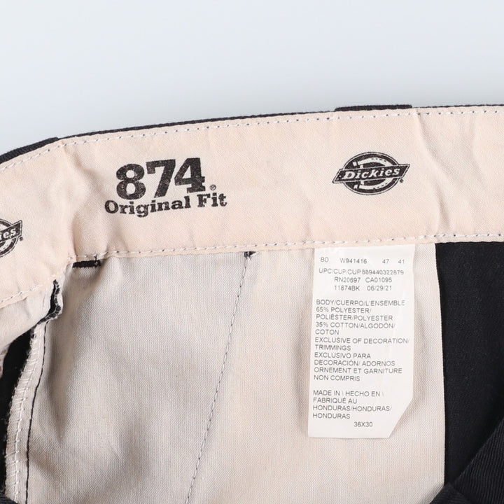 Dickies 874 Flex Original Fit Work Pants, Men's, Size 35 polyester black type Vintage Second Hand