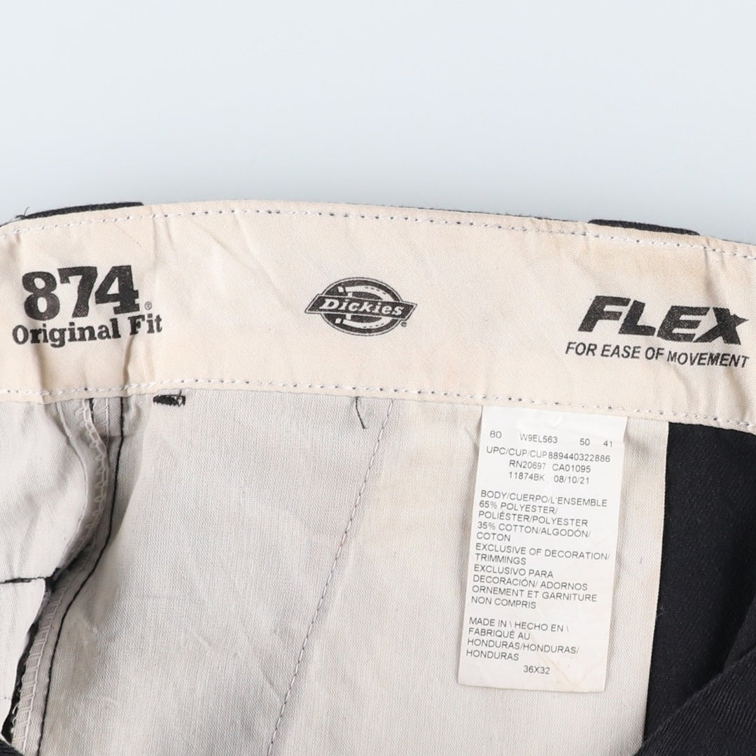 Dickies 874 Original Fit Work Pants, Men's, Size W35 polyester Charcoal Vintage Second Hand