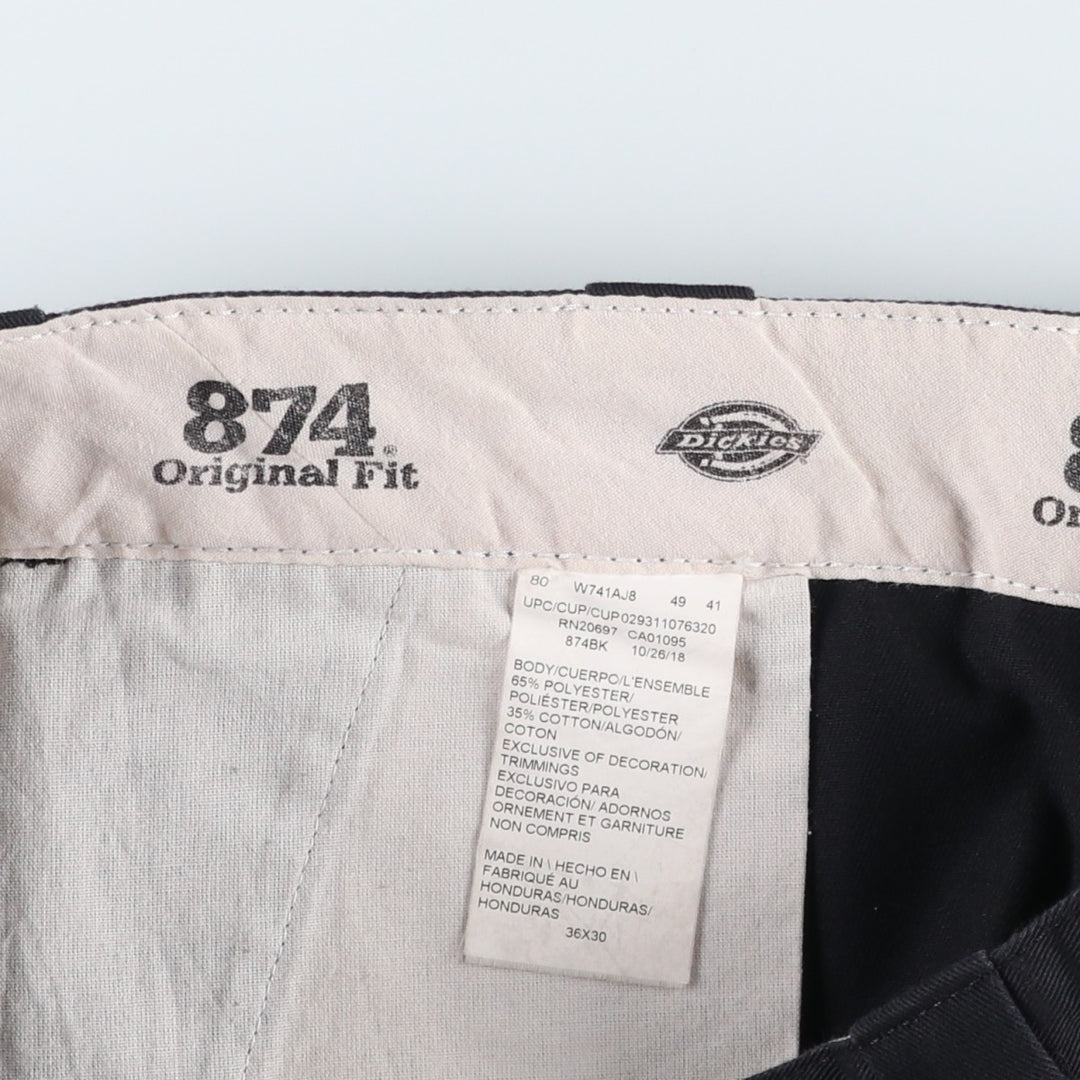 Dickies 874 Original Fit Work Pants, Men's, Size W35 polyester black type Vintage Second Hand