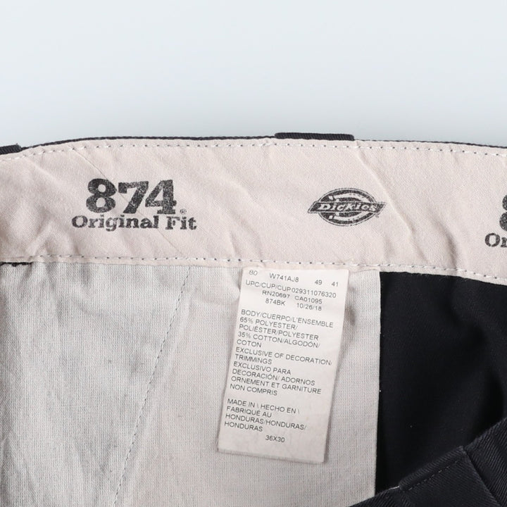 Dickies 874 Original Fit Work Pants, Men's, Size W35 polyester black type Vintage Second Hand