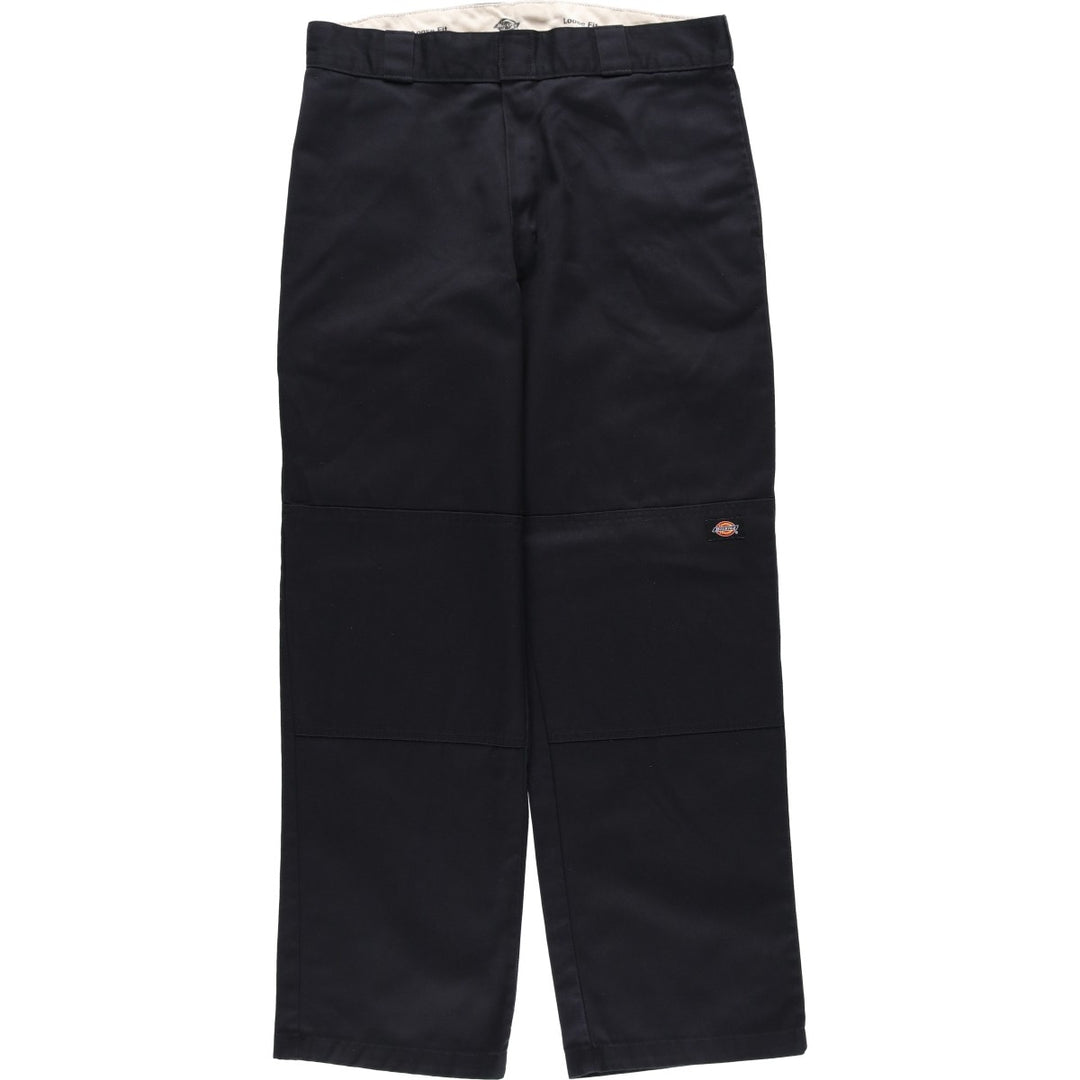Dickies Loose Fit Double Knee Work Pants, Men's W34 (approx.), Zipper Fly polyester black type Vintage Second Hand