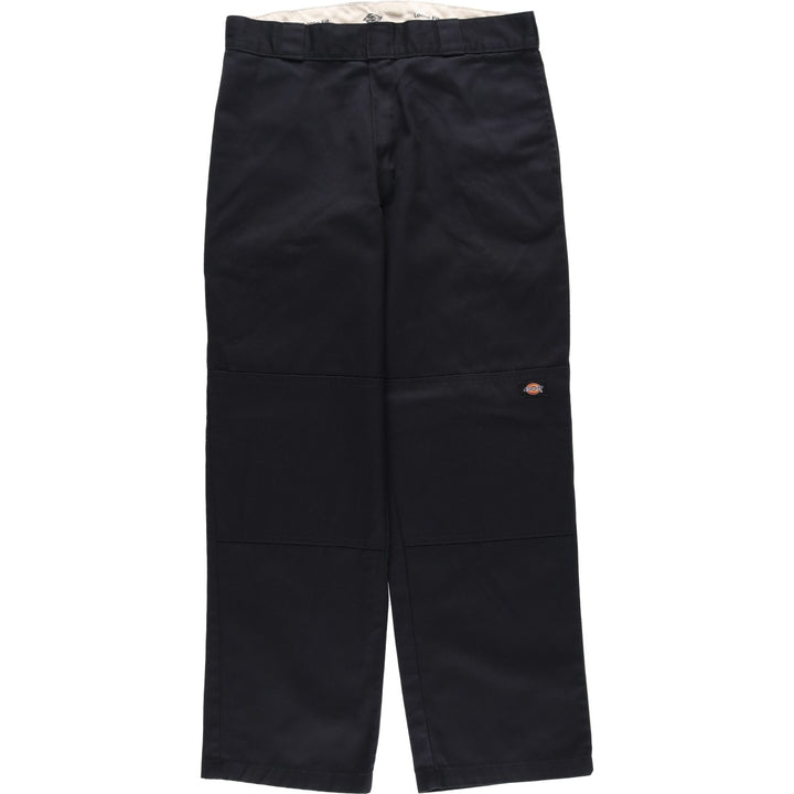Dickies Loose Fit Double Knee Work Pants, Men's W34 (approx.), Zipper Fly polyester black type Vintage Second Hand