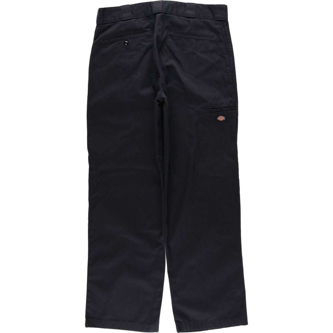 Dickies Loose Fit Double Knee Work Pants, Men's W34 (approx.), Zipper Fly polyester black type Vintage Second Hand