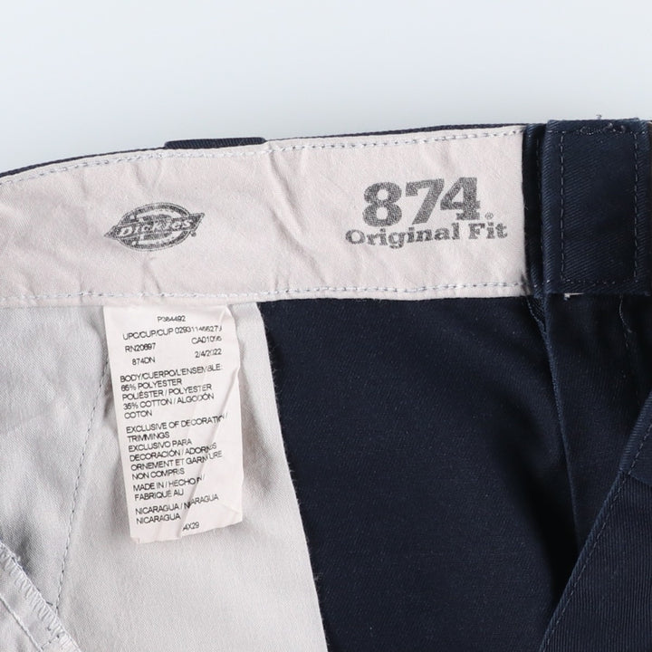 Dickies 874 Original Fit Work Pants, Men's, Size W34 polyester navy blue type Vintage Second Hand