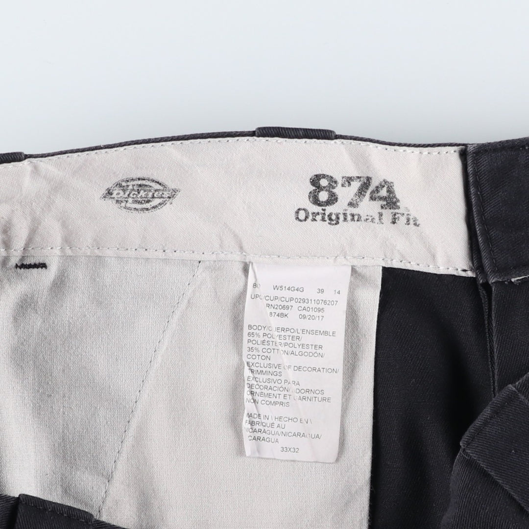 Dickies 874 Original Fit Work Pants for Men, W32 equivalent polyester black type Vintage Second Hand