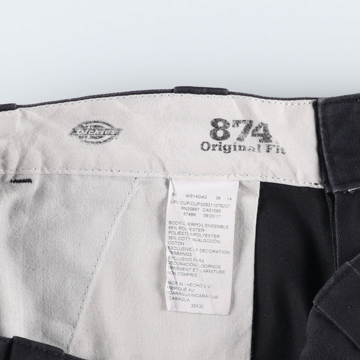 Dickies 874 Original Fit Work Pants for Men, W32 equivalent polyester black type Vintage Second Hand