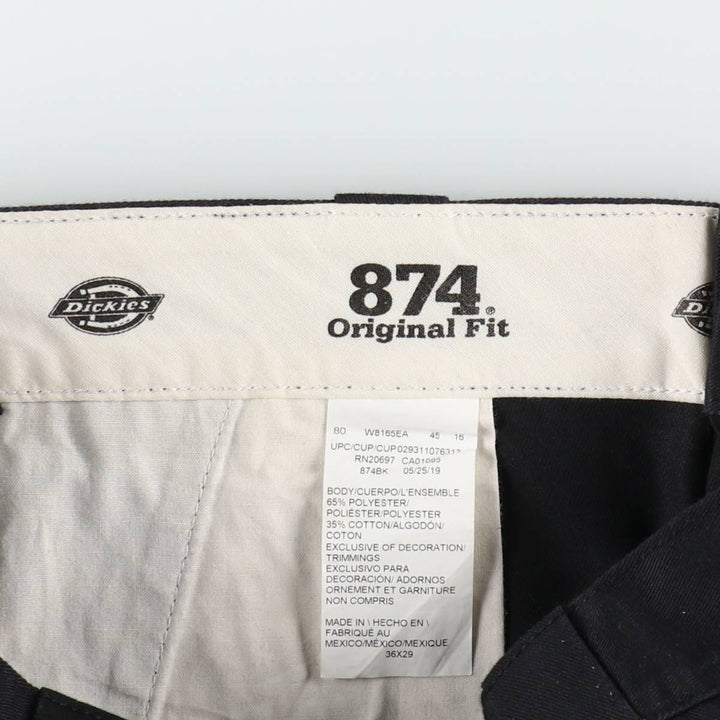 Dickies 874 Original Fit Work Pants, Men's, Size W35 polyester black type Vintage Second Hand