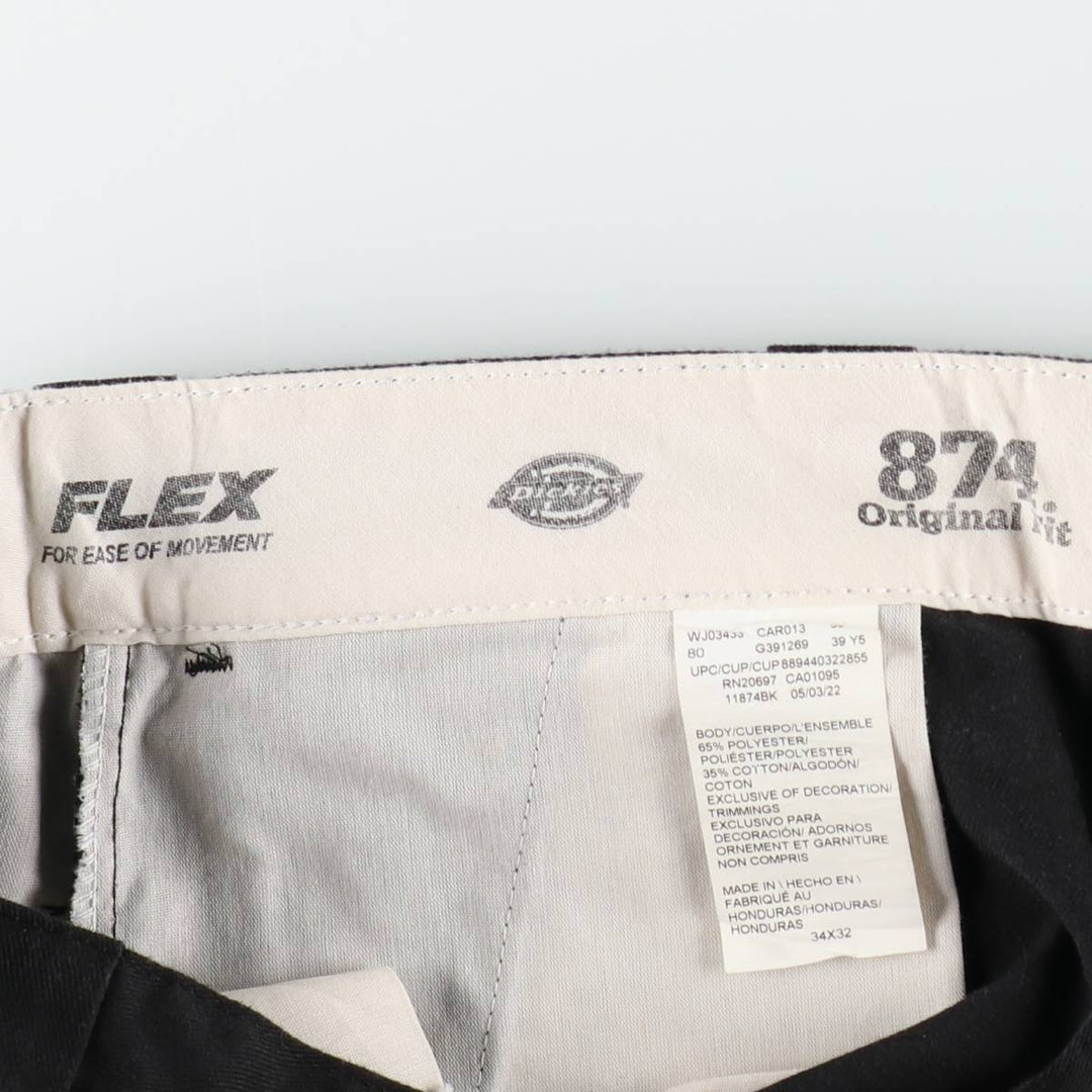 Dickies 874 Original Fit Work Pants, Men's, Size W34 polyester black type Vintage Second Hand