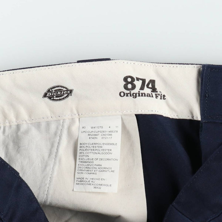 Dickies 874 Original Fit Work Pants, Men's, Size W35 polyester navy blue type Vintage Second Hand