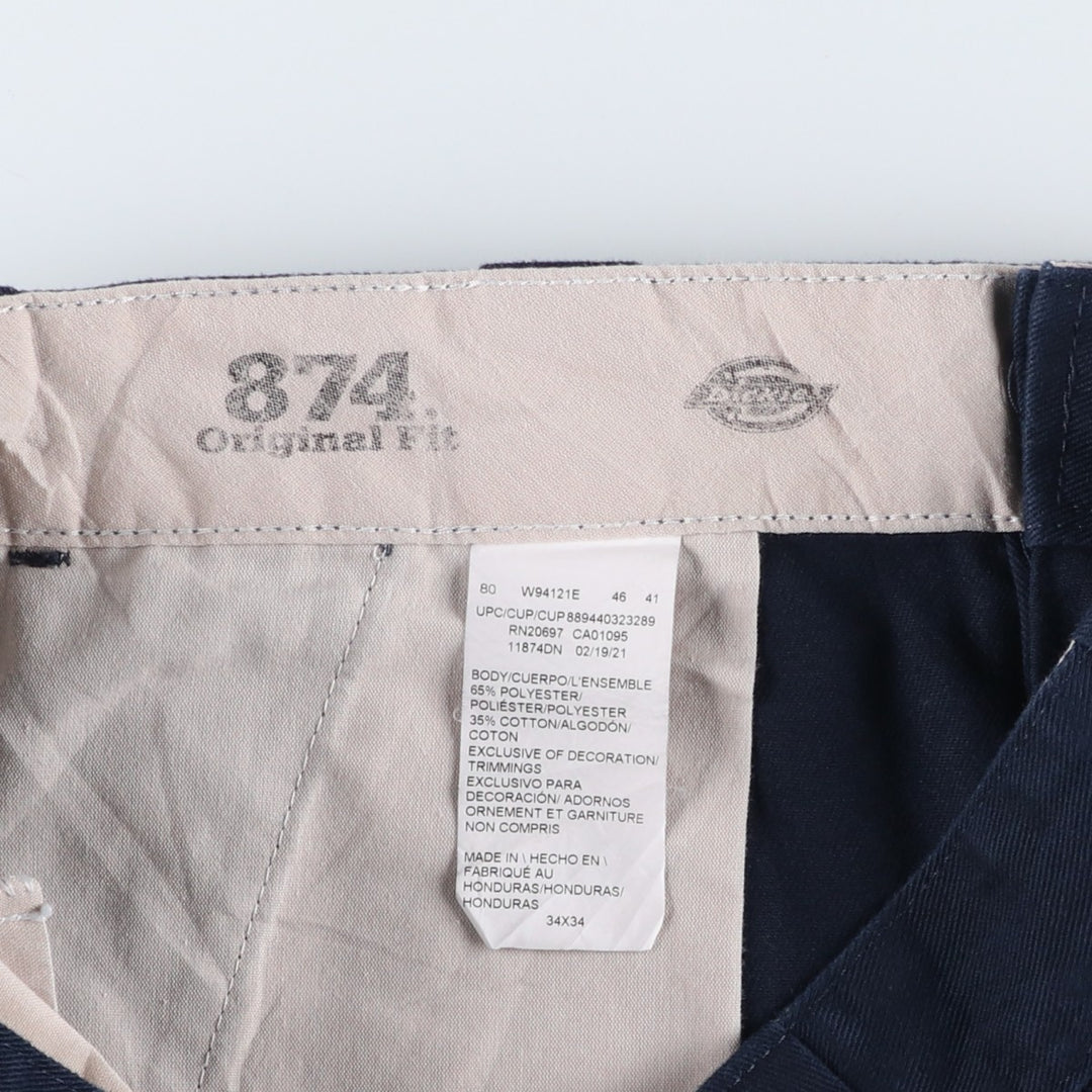 Dickies 874 Original Fit Work Pants, Men's, Size W33 polyester navy blue type Vintage Second Hand