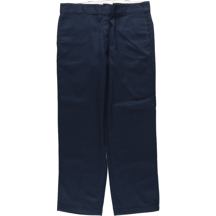 Dickies 874 FLEX ORIGINAL FIT Work Pants, Men's, Size 34 (approx.) polyester navy blue type Vintage Second Hand