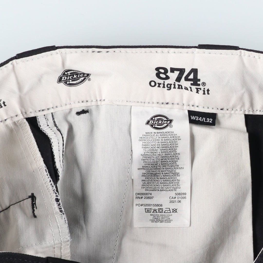 Dickies 874 Original Fit Work Pants, Men's, Size W33 polyester black type Vintage Second Hand