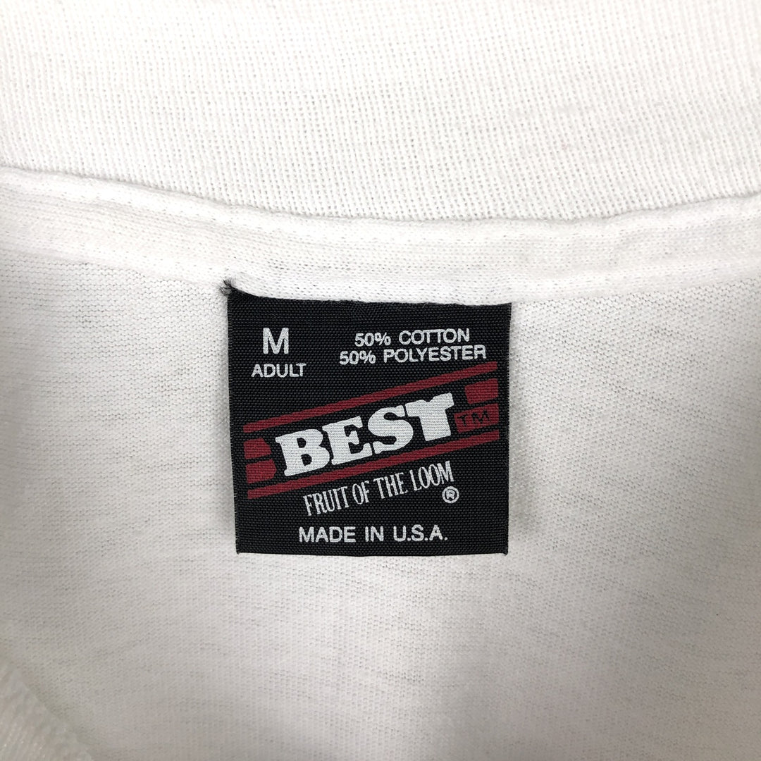 90'S Fruit of the Loom printed T-shirt, made in the USA, men's size M, vintage cotton white type Vintage Second Hand