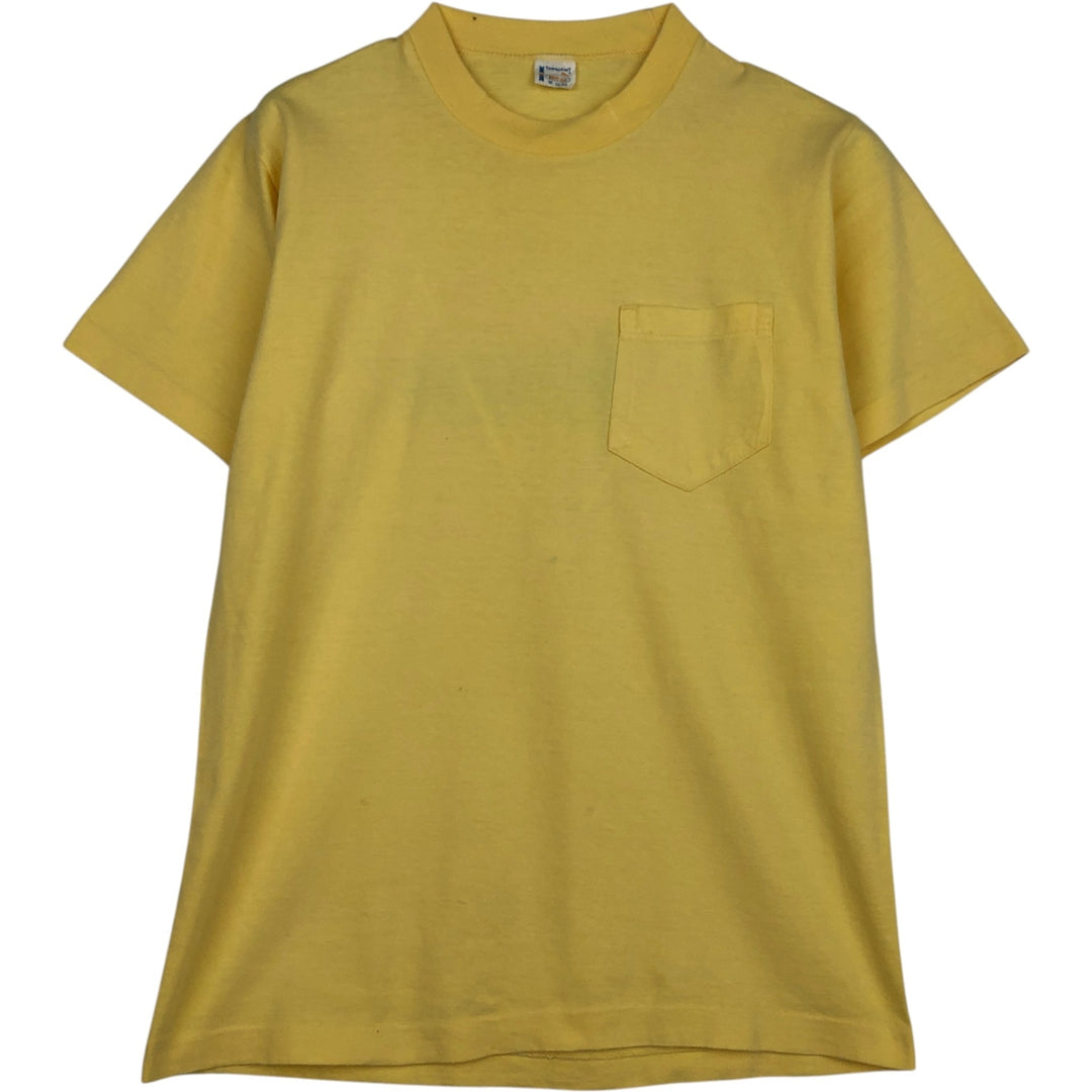 70'S Town Craft Print T-Shirt, Men's Size S (approx.), Short Sleeve, Vintage unclear yellow type Vintage Second Hand