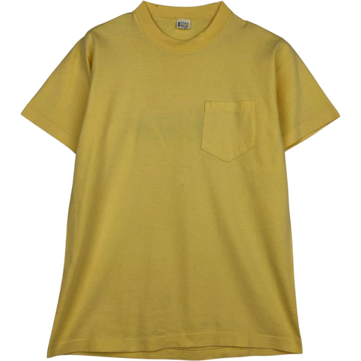 70'S Town Craft Print T-Shirt, Men's Size S (approx.), Short Sleeve, Vintage unclear yellow type Vintage Second Hand