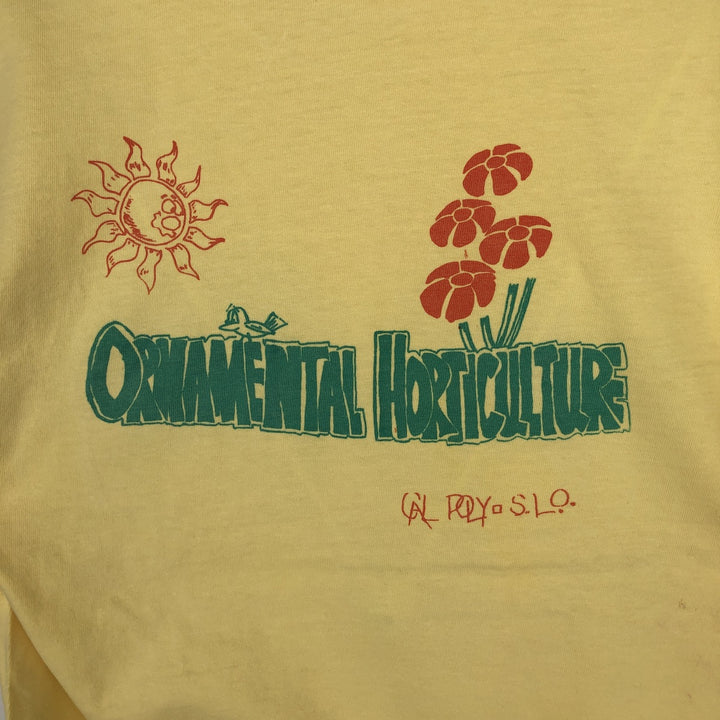 70'S Town Craft Print T-Shirt, Men's Size S (approx.), Short Sleeve, Vintage unclear yellow type Vintage Second Hand