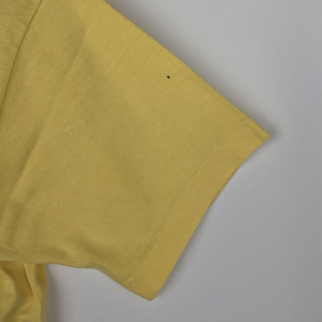70'S Town Craft Print T-Shirt, Men's Size S (approx.), Short Sleeve, Vintage unclear yellow type Vintage Second Hand