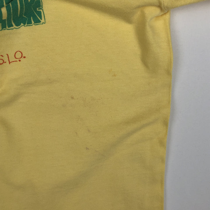 70'S Town Craft Print T-Shirt, Men's Size S (approx.), Short Sleeve, Vintage unclear yellow type Vintage Second Hand