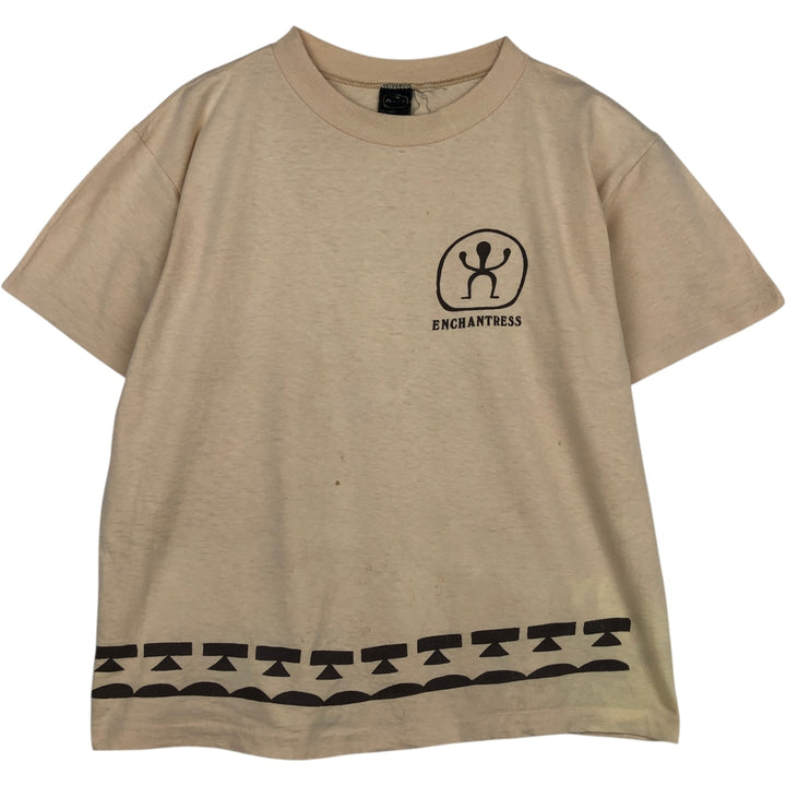 80'S Anvil Printed T-shirt Made in USA Men's XL Vintage cotton Beige type Vintage Second Hand