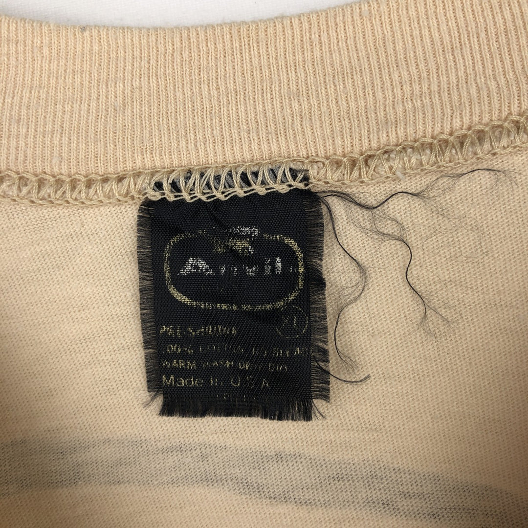 80'S Anvil Printed T-shirt Made in USA Men's XL Vintage cotton Beige type Vintage Second Hand